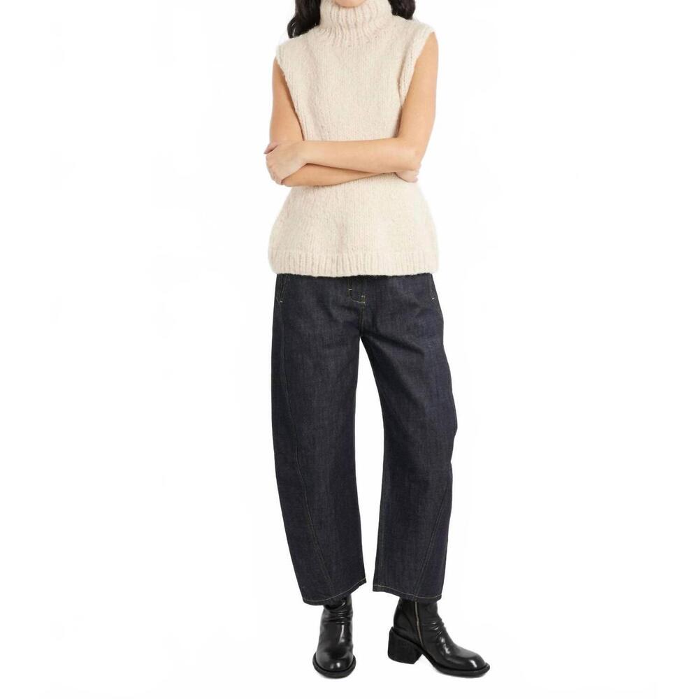 NEW LAUREN MANOOGIAN handknit peplum shell vest in alabaster